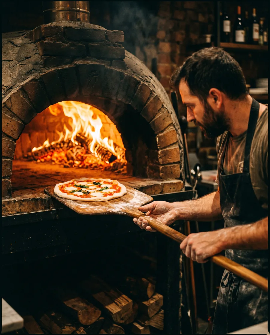 Pizza im Holzofen